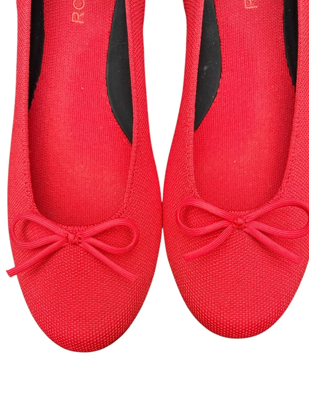 Rothy's The Ballet Flat 10 Round Toe Red Bow Slip On